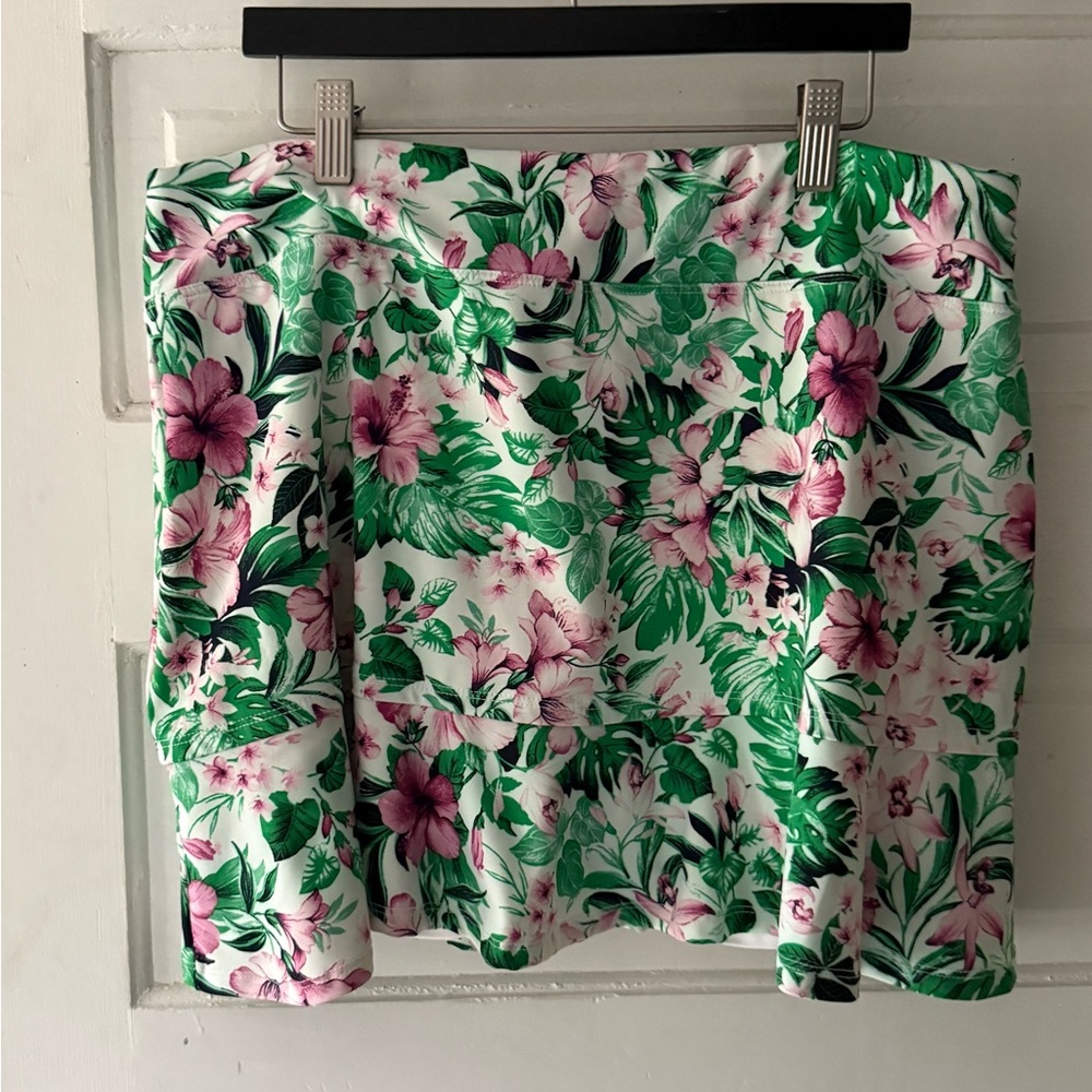 Tommy Bahama Floral Green and Pink Women's Golf Skort